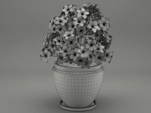 realistic potted flower 007 3D Model