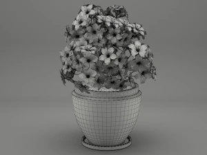 realistic potted flower 007 3D Model