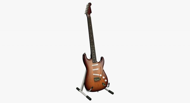 generic electric guitar 01 3D Модель .c4d .max .obj .3ds .fbx .stl .blend 