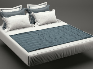 photorealistic bed set 012 3D Model