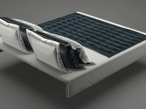 photorealistic bed set 012 3D Model