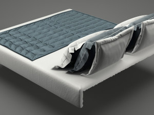 photorealistic bed set 012 3D Model