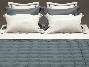 photorealistic bed set 012 3D Model