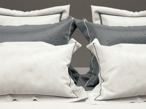 photorealistic bed set 012 3D Model