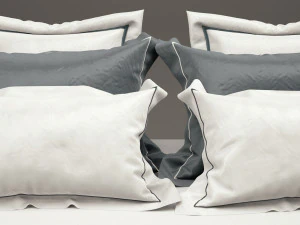 photorealistic bed set 012 3D Model
