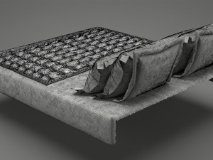 photorealistic bed set 012 3D Model