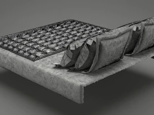 photorealistic bed set 012 3D Model