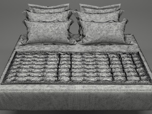 photorealistic bed set 012 3D Model