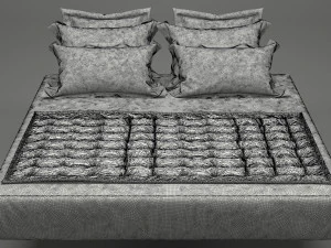 photorealistic bed set 012 3D Model