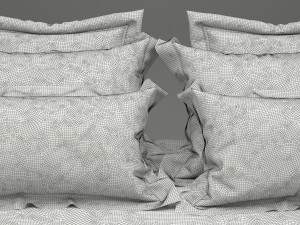 photorealistic bed set 012 3D Model