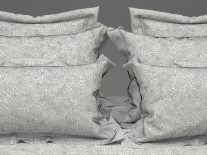 photorealistic bed set 012 3D Model