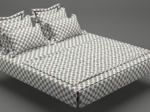photorealistic bed set 012 3D Model