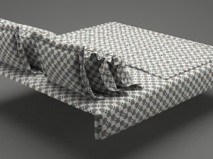 photorealistic bed set 012 3D Model