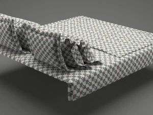 photorealistic bed set 012 3D Model