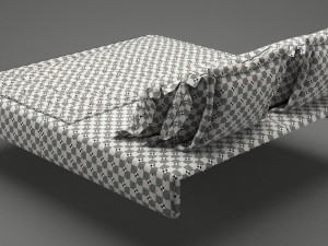 photorealistic bed set 012 3D Model