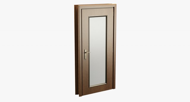 realistic wooden door 001 3D Model .c4d .max .obj .3ds .fbx .stl .blend 