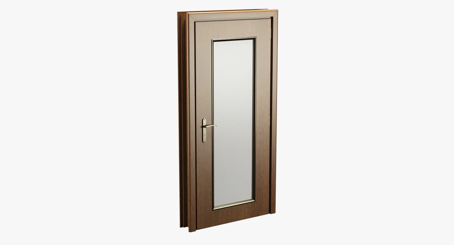 realistic wooden door 001 3D Model .c4d .max .obj .3ds .fbx .stl .blend 