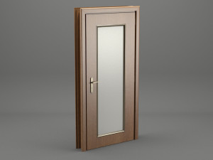 realistic wooden door 001 3D Model