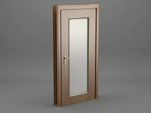 realistic wooden door 001 3D Model
