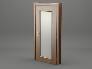 realistic wooden door 001 3D Model