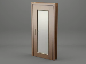 realistic wooden door 001 3D Model