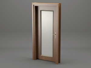 realistic wooden door 001 3D Model