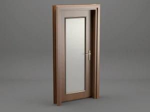 realistic wooden door 001 3D Model