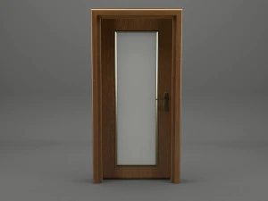 realistic wooden door 001 3D Model