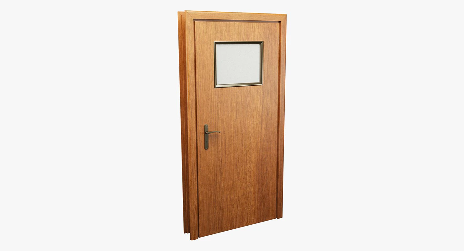 realistic wooden door 003 3D Model .c4d .max .obj .3ds .fbx .stl .blend 
