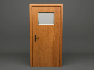 realistic wooden door 003 3D Model