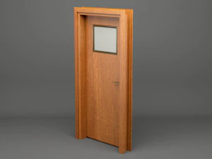 realistic wooden door 003 3D Model