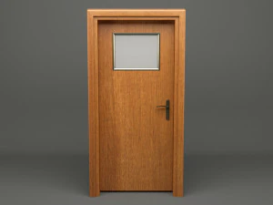 realistic wooden door 003 3D Model