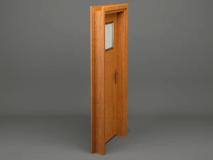 realistic wooden door 003 3D Model