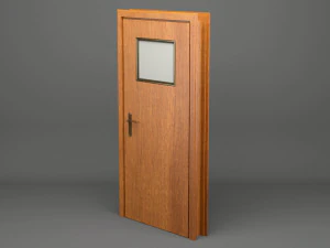 realistic wooden door 003 3D Model