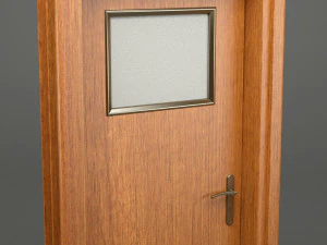 realistic wooden door 003 3D Model