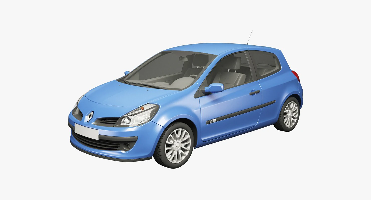 renault clio 3-door hatchback 3D Model .c4d .max .obj .3ds .fbx .stl .blend