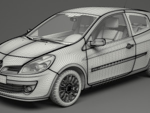 renault clio 3-door hatchback Model 3D