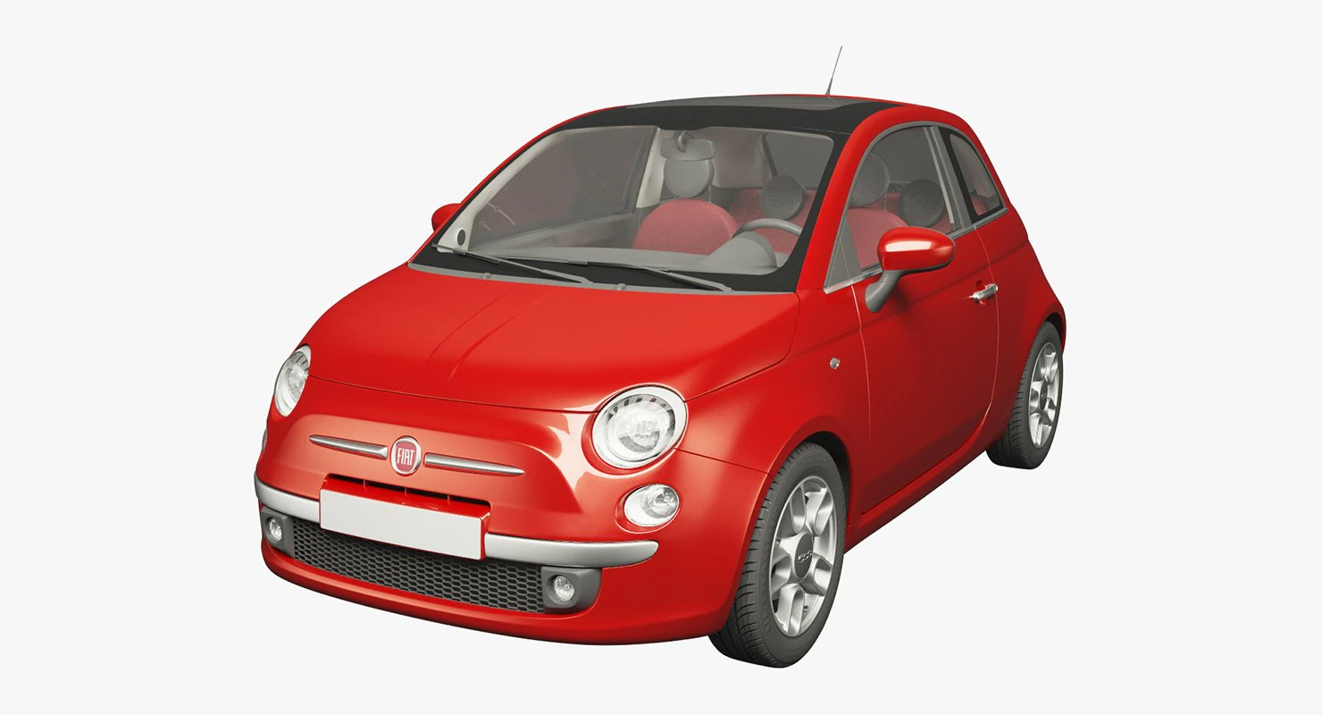 fiat 500 hatchback 3D Model .c4d .max .obj .3ds .fbx .stl .blend 