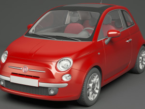 fiat 500 hatchback 3D मॉडल