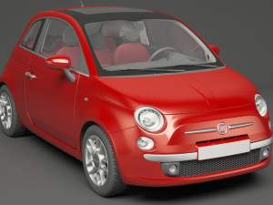 fiat 500 hatchback 3D मॉडल