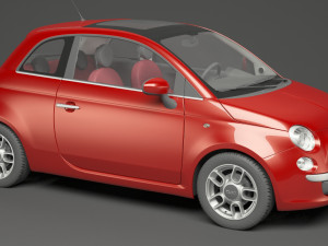 fiat 500 hatchback 3D मॉडल