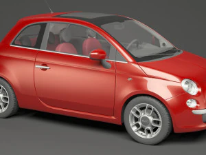 fiat 500 hatchback 3D Model
