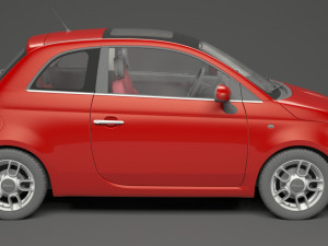 fiat 500 hatchback 3D मॉडल