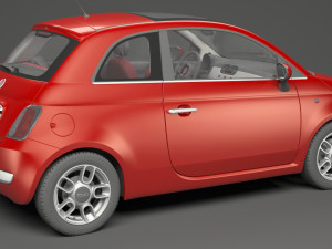 fiat 500 hatchback 3D मॉडल