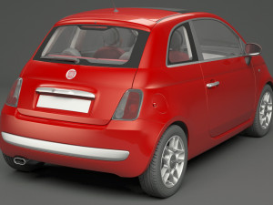 fiat 500 hatchback 3D मॉडल