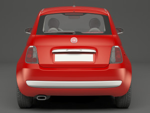 fiat 500 hatchback 3D मॉडल