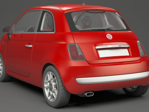 fiat 500 hatchback 3D मॉडल