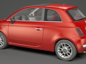 fiat 500 hatchback 3D मॉडल