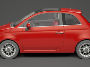 fiat 500 hatchback 3D मॉडल