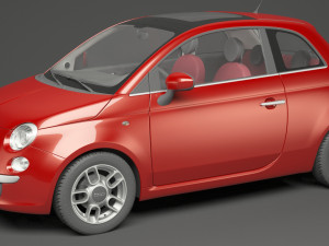 fiat 500 hatchback 3D मॉडल
